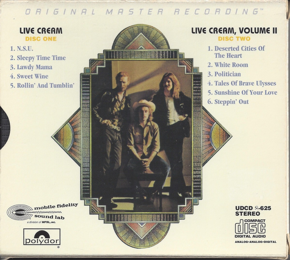 Cream- Live Cream MFSL Gold 2 CDs Box UDCD 2-625 UII. Eric