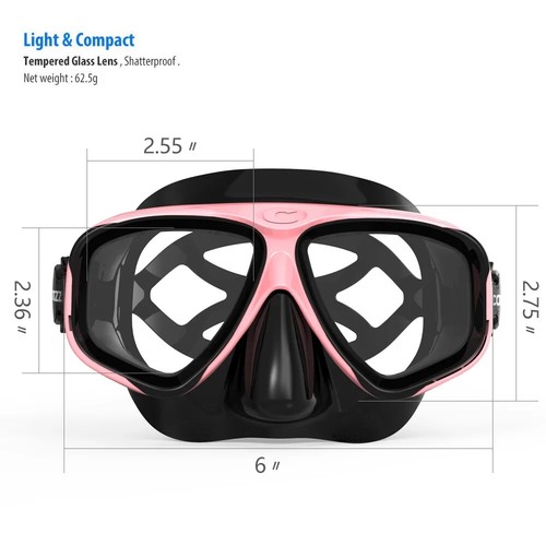 Diving Mask Anti Fog Goggles with Snorkel Glasses Tube for Adult Swimming Masks - Picture 3 of 26