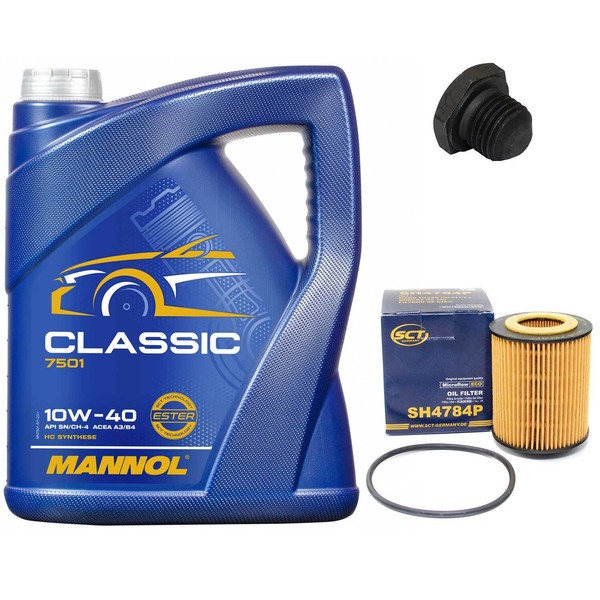 MotoröL Set 10W-40 5 Liter + ÖLfilter + ÖLablassschraube FüR Opel Vectra Sintra-image