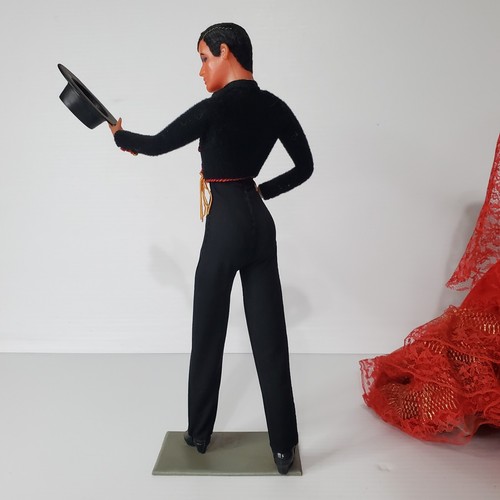 Vintage Marin Chiclana Spanish Dolls Flamenco Dancers Set Of 2 Red Dress 12 In - Picture 6 of 19