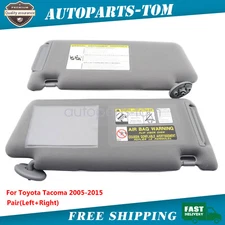 2005-2015 For Toyota Tacoma Sun Visor LH Driver & RH Passenger Side Gray 1 Pair