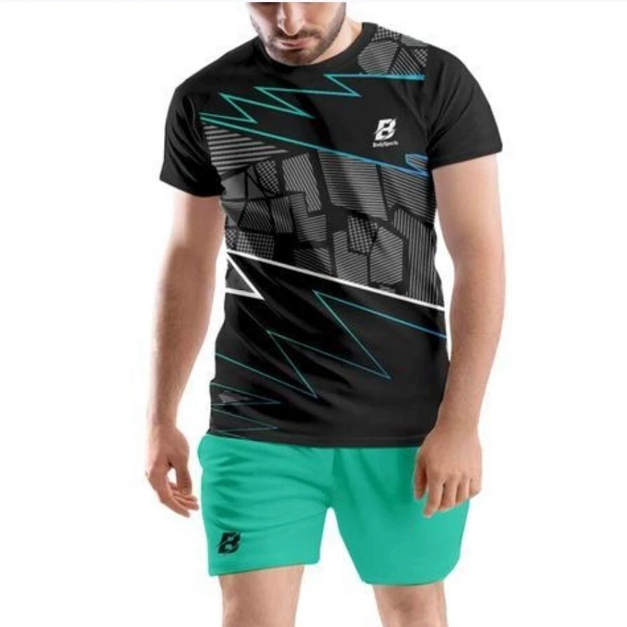 Printed Super Net Comfortable T shirt Shorts Set for Sports Gym