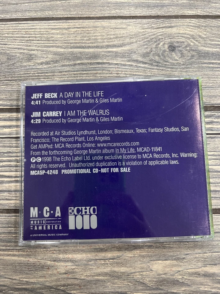 ДЖОРДЖ МАРТИН: ПЕСНИ ИЗ МОЕЙ ЖИЗНИ, J. BECK, J CARREY, 1998, ПРОМО, СИНГЛ CD - Изображение 2 из 3