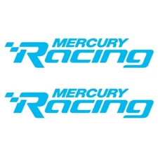 SET OF 2 Vinyl Decals fits Mercury Racing Boat, bumper sticker. Mail w/Tracking