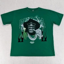 Burna Boy x Boohoo Man T-Shirt Men's Medium Oversized 2020 Ltd Ed Green Graphic