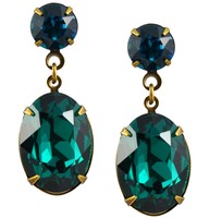 Liz Palacios Antique Gold Plated Oval Dangle Stud Earrings Liz Palacios Antique Gold Plated Oval Dangle Stud Earrings