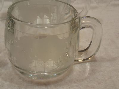 NESTLE Nescafe glass world mug coffee cup vintage excellent condition