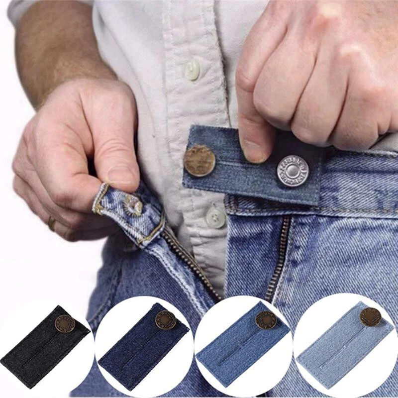 4Pcs Womens Mens Waist Extenders DIY Trouser Expanders Maternity Jeans  Elastic