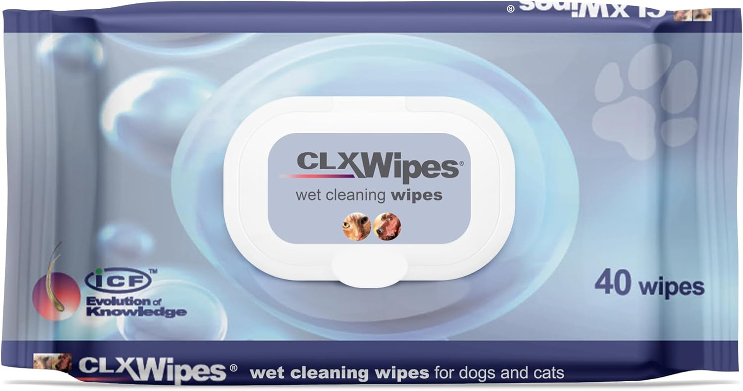 CLX Cat & Dog Wipes | Antibacterial & Antifungal Cleansing Wipes for Paws, Skin