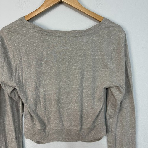 Free People Movement Undertow Long Sleeve Cropped Top Heather Grey Size M - Picture 6 of 14