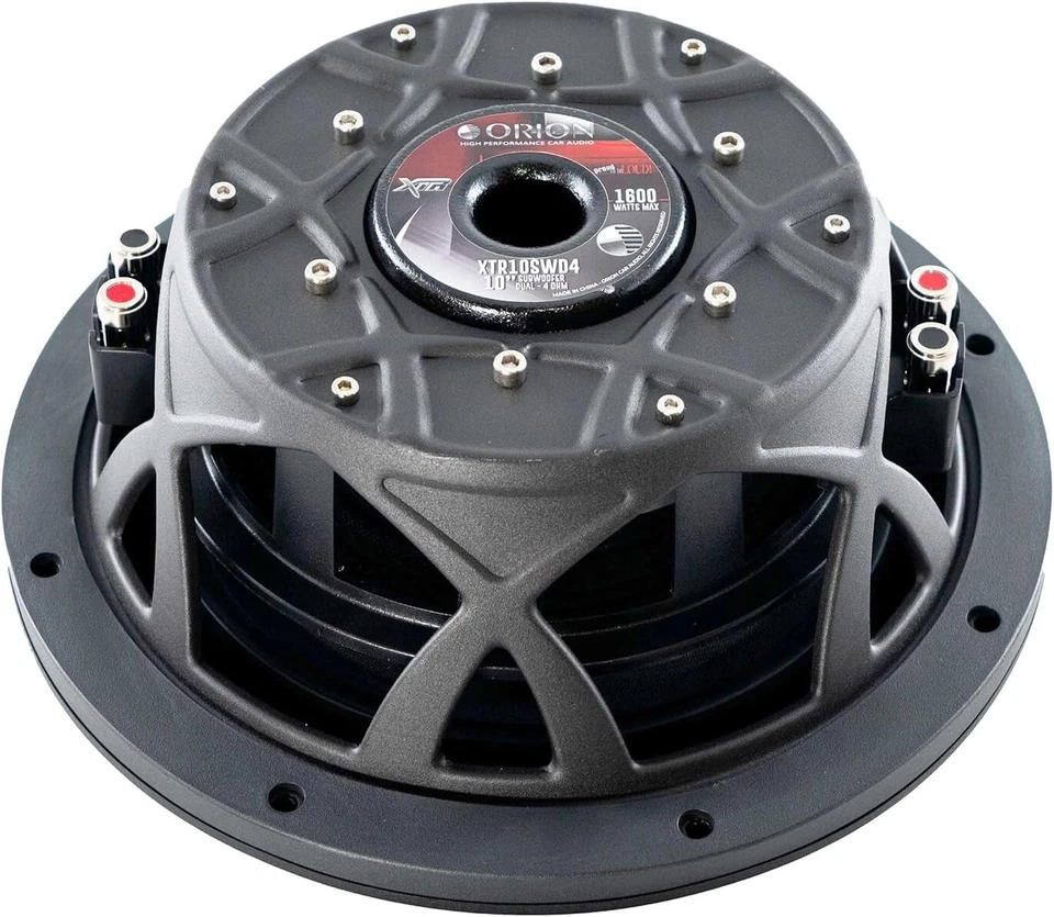Subwoofer para automóvil ORION XTR 10SWD4 10” 1600W máximo doble 4 ohmios delgado montaje poco profundo Foto 4 de 4