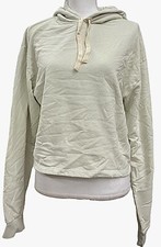 Jungmaven Women Sunkiss Cropped Hooded Sweatshirt Tinted White NWT 49.99 Size M