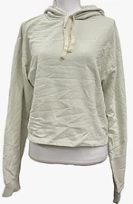 Jungmaven Women Sunkiss Cropped Hooded Sweatshirt Tinted White NWT $49.99 Size M