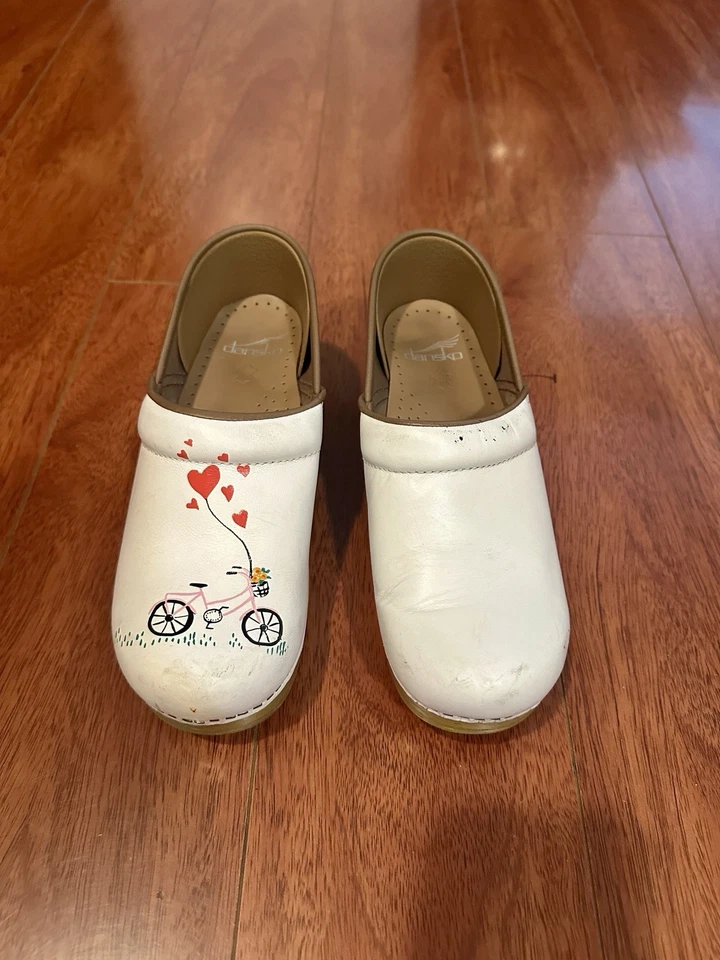 Dansko白色皮革专业舒适护理木底鞋女式38,7.5-8  — 第 4/4 张图片