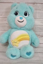 2020 Care Bears Wish Bear 14” Plush Stuffed Toy by Basic Fun Blue Green 