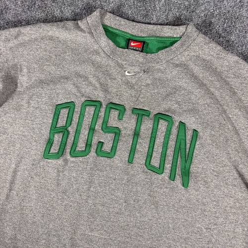 Vintage Nike Team Boston Celtics Shooting T-Shirt Gray Size XL NBA Center Swoosh