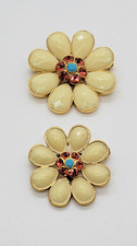 VINTAGE JOAN RIVERS SIGNED MATCHING MULTICOLOR FLOWER BROOCHES