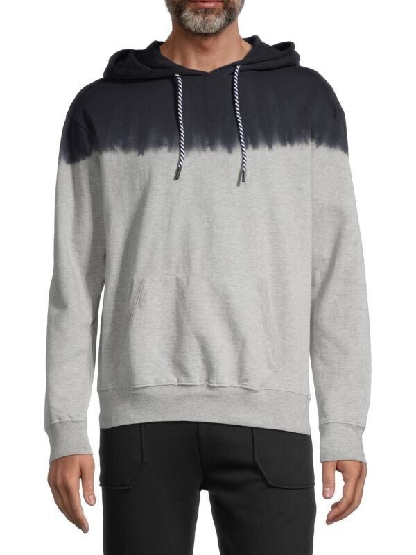 Sovereign Code Men's Avenue Heathered Dip-Dye Hoodie in Heather Grey-XL