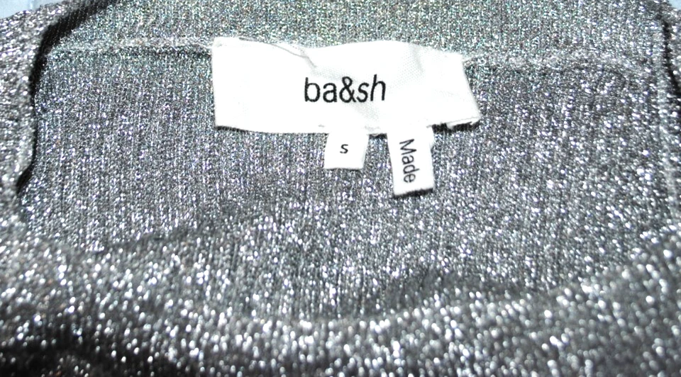 Camiseta sin mangas BA&SH para mujer metálica acanalada cuello halter talla pequeña Foto 4 de 4