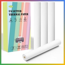8.5 x 11 US Letter Rolled Thermal Printer Paper, 4 Rolls Quick Drying Thermal