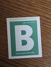 1940s 1942 Gas Ration Decal B Estate Sale Find Gm Ford Chevy Lincoln - 1 Ea.