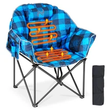 H&ZT Oversized Heated Camping Chair Heats Moon Chair &Back& Seat&3 Heat Levels