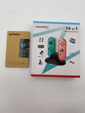 GameFitz 14-in-1 Accessories Pack Nintendo Switch and Glass Screen Protector