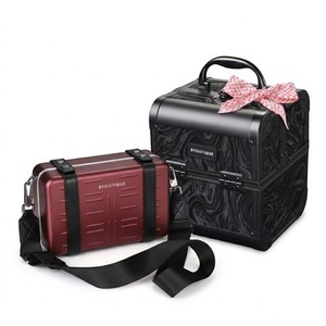 BYOOTIQUE Aluminum Mini Crossbody Bag with Small Travel Case Portable Hard