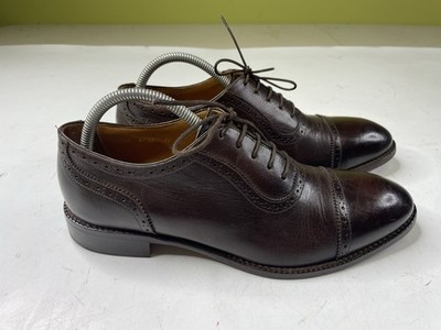 Beckett Simonon Oxford Dress Shoes Mens Size 8 1/2 Brown Leather Cap Toe