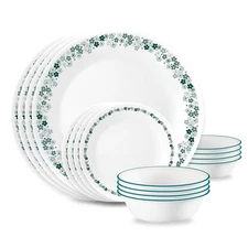 Corelle 16pc Spring Blossom Green Dinnerware Set