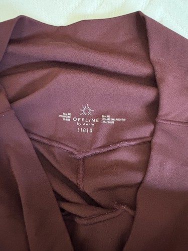 Aerie Offline Real Me Hi Rise 7/8 Ankle Leggings Burgundy Größe Large - Bild 3 von 3