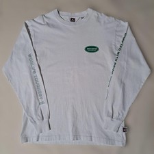 Ben Davis White Long Sleeve T-Shirt M Logo Print Japan