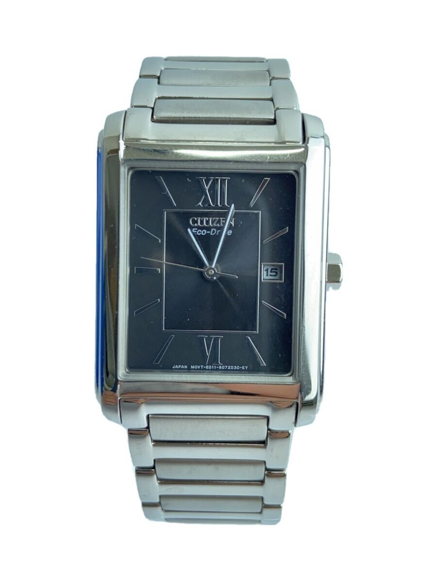 CITIZEN Eco-Drive Stainless Steel Solar Watch Black Silver E011 S045193