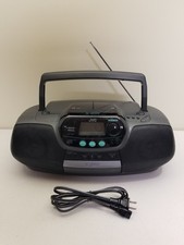 Vtg. 90s JVC Boombox Model RC-QW500BK AM/FM CD DUAL CASSETTE w/AC Cord - WORKS 