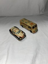 Vintage Tinplate Sheet Japan Ambulance Van & Police Car!