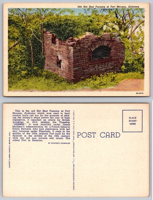 #ad Old Hot Shot Furnace Fort Morgan Alabama Postcard $3.99