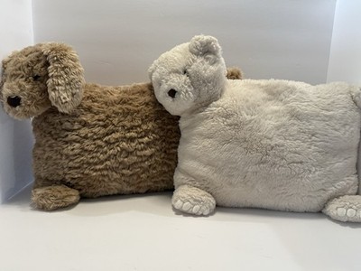Set Of 2, Pottery Barn Kids Pillow Plush  Puppy Doodle & White polar bear