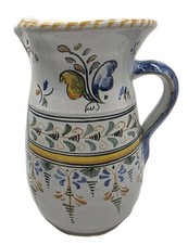 Dukan Spain Pitcher White With Yellow Flowers
