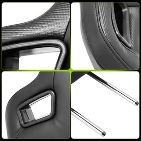 Pair Seat Headrest Neck Cushion BK CFL Rod Dia 10mm Space 150mm For Mazda 3/6 PU