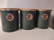 Typhoon Living Green Storage Cannisters Tea Coffee And Sugar Carbon And Bamboo