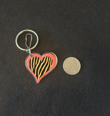 PlastiColor 2010 Pink Zebra Heart Keychain