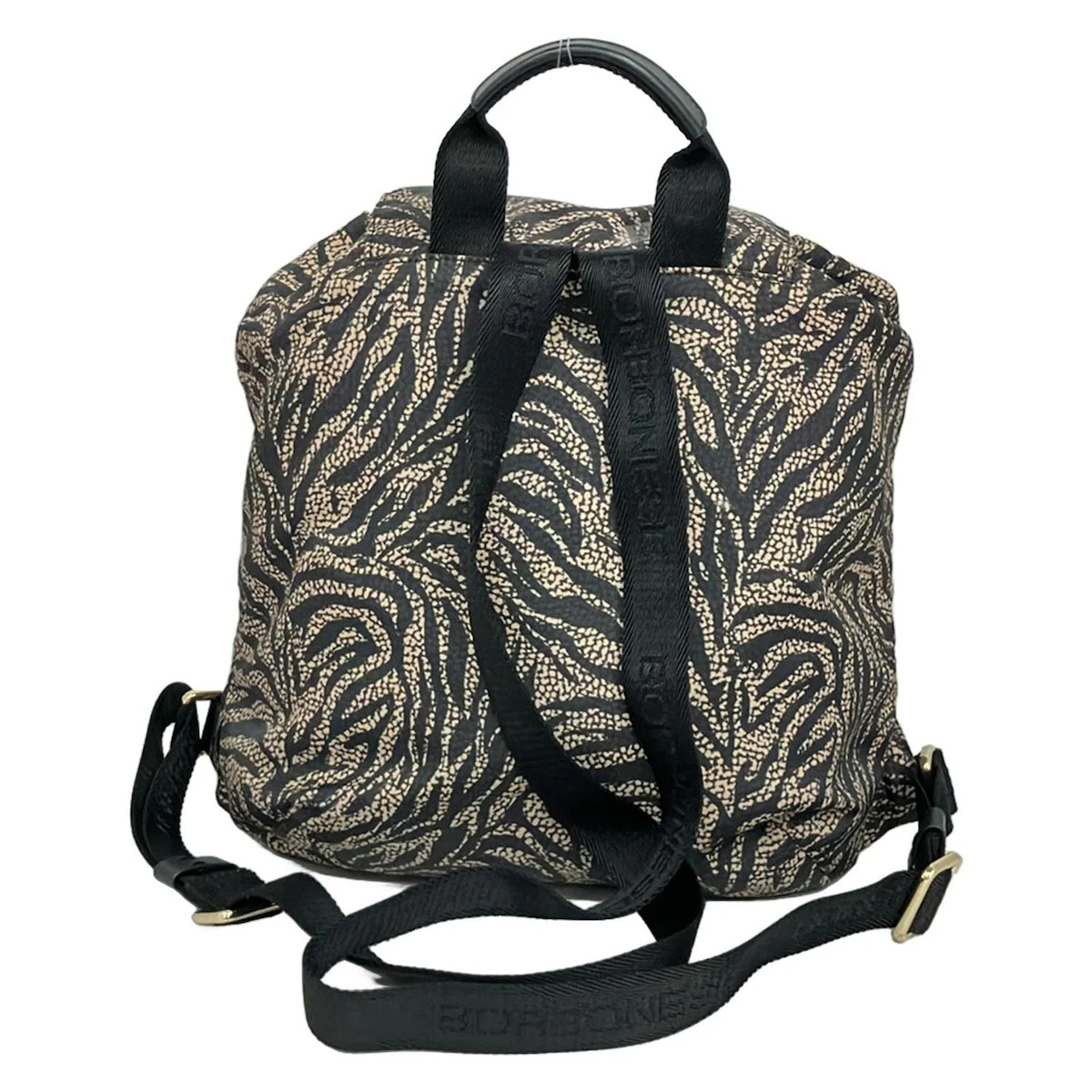 BORBONESE - Black Beige Nylon Backpack - image 3