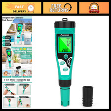 7-in-1 Digital Pool Water Tester - pH, Free Chlorine, ORP, Salinity, TDS, EC, Te