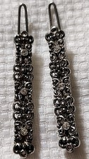 Rare Unique Vntg Hair Clip Flower Design Embellished With Rhinestones 2in