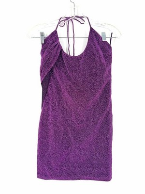 Meshki Size 8 Purple Halter Draped NEW Designer Dress