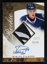 2008-09 Upper Deck The Cup Gold Rainbow Rookie 15/28 Nikita Filatov #91 Auto 7ez