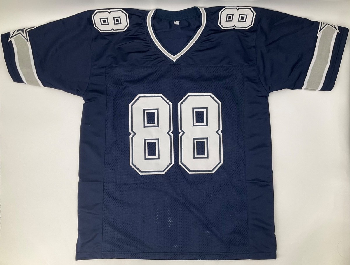 MICHAEL IRVIN DALLAS COWBOYS SIGNED NAVY CUSTOM JERSEY JSA WITNESS