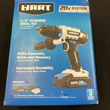 HART HPHD01B 20V Cordless Hammer Drill Kit