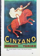 Vintage Leonetto Cappiello Book Plate 25 Vermouth Torino Bitter Campari verso
