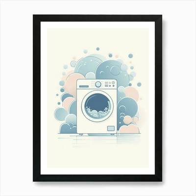 Wäscheblasen Kunstdruck gerahmtes Wandbild Poster Leinwanddruck Bild